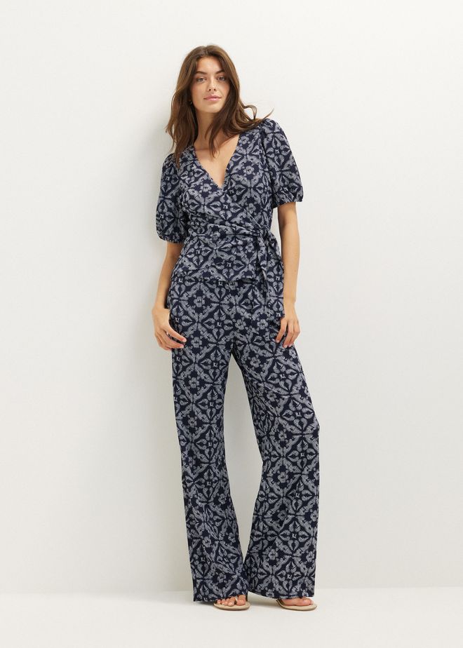 Wijde broek met print
