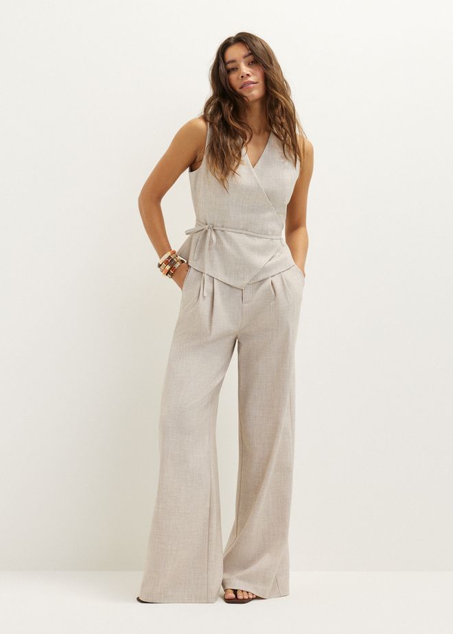 Wijde pantalon met plooien