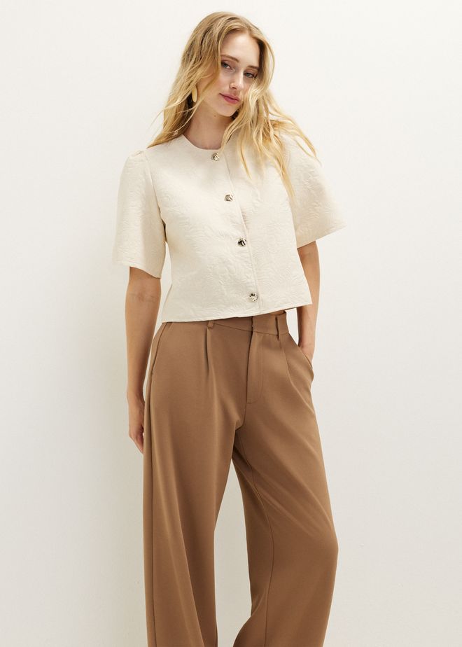 Blouse met jacquard details