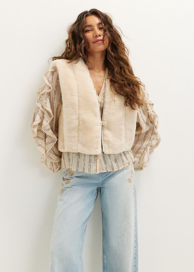 Fur short gilet
