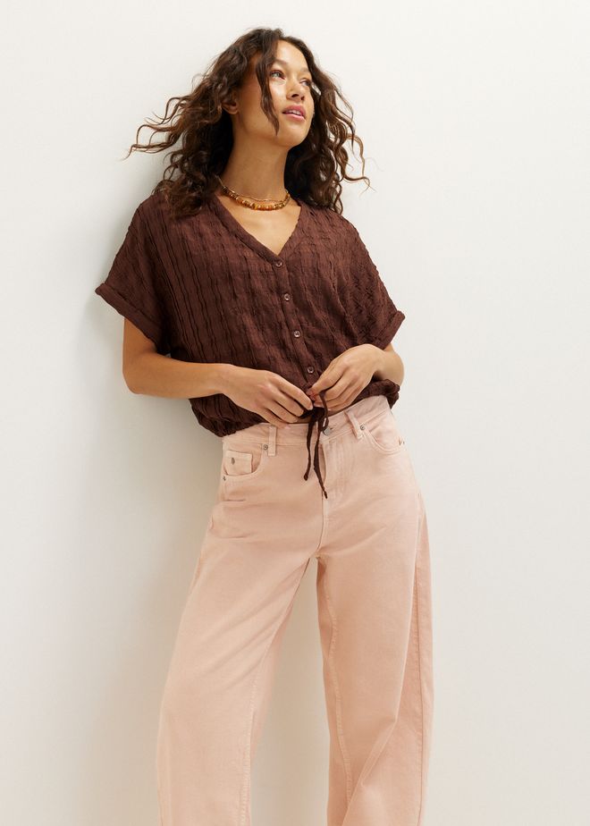 Korte blouse met koord