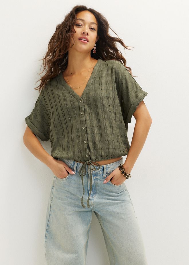 Korte blouse met koord