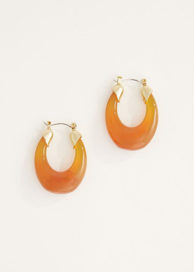 Resin oorbellen camel