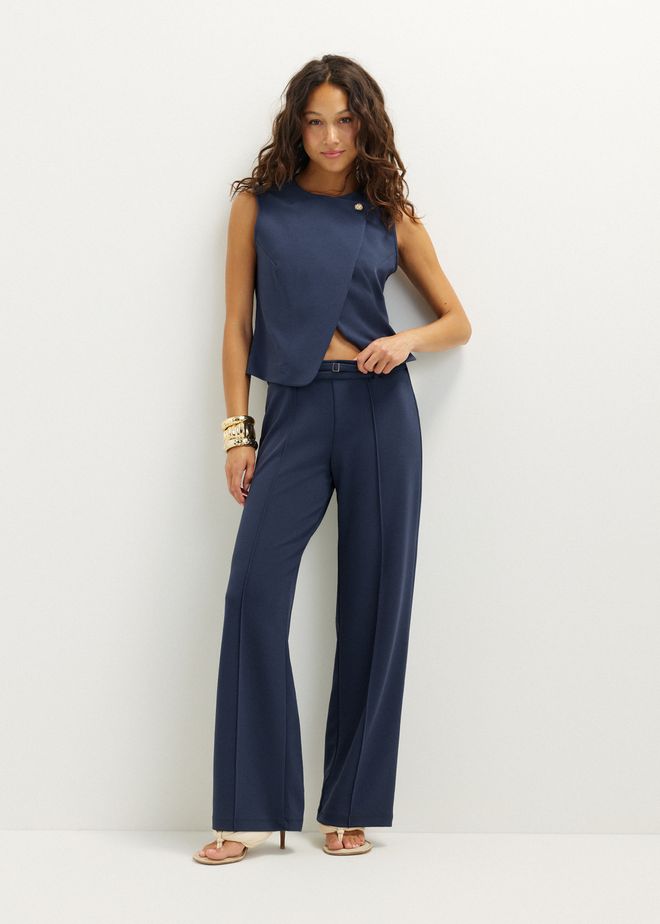 Pantalon met dubbel riempje